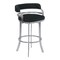 Armen Living Prinz 30" Bar Height Swivel Black Faux Leather and Brushed Stainless Steel Bar Stool LCPRBABLBS30 - alternate 1